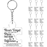 Thank You Appreciation Gifts Bulk for Coworkers Employees, 12 Pcs Retirement Goodbye Gift for Teachers Nurse Mentor, Never Forget You Are the Piece that Made the Difference Acrylic Puzzle Keychains