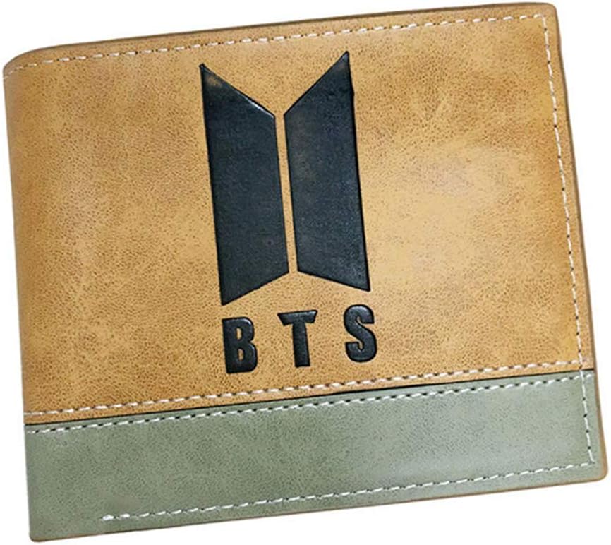 BTS Purse Women Leather Clutch Wallet Teen Girls Kids Card Holder Organizer Unisex Men Boys Coin Purse Armee Suga Jimin Jin Jung Jook J-Hope Rap-Monster V Merchandise Clearance Sale (B)