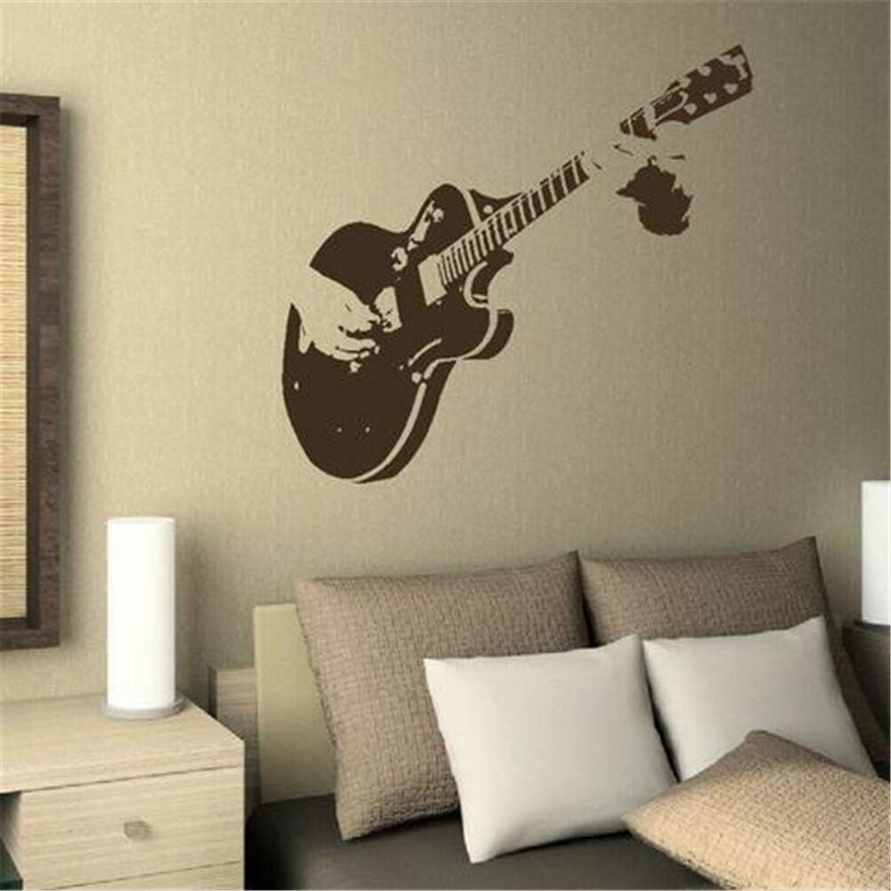Liutaz Vinyl Removable Wall Stickers Mural Decal Art Guitar Player for Music Room