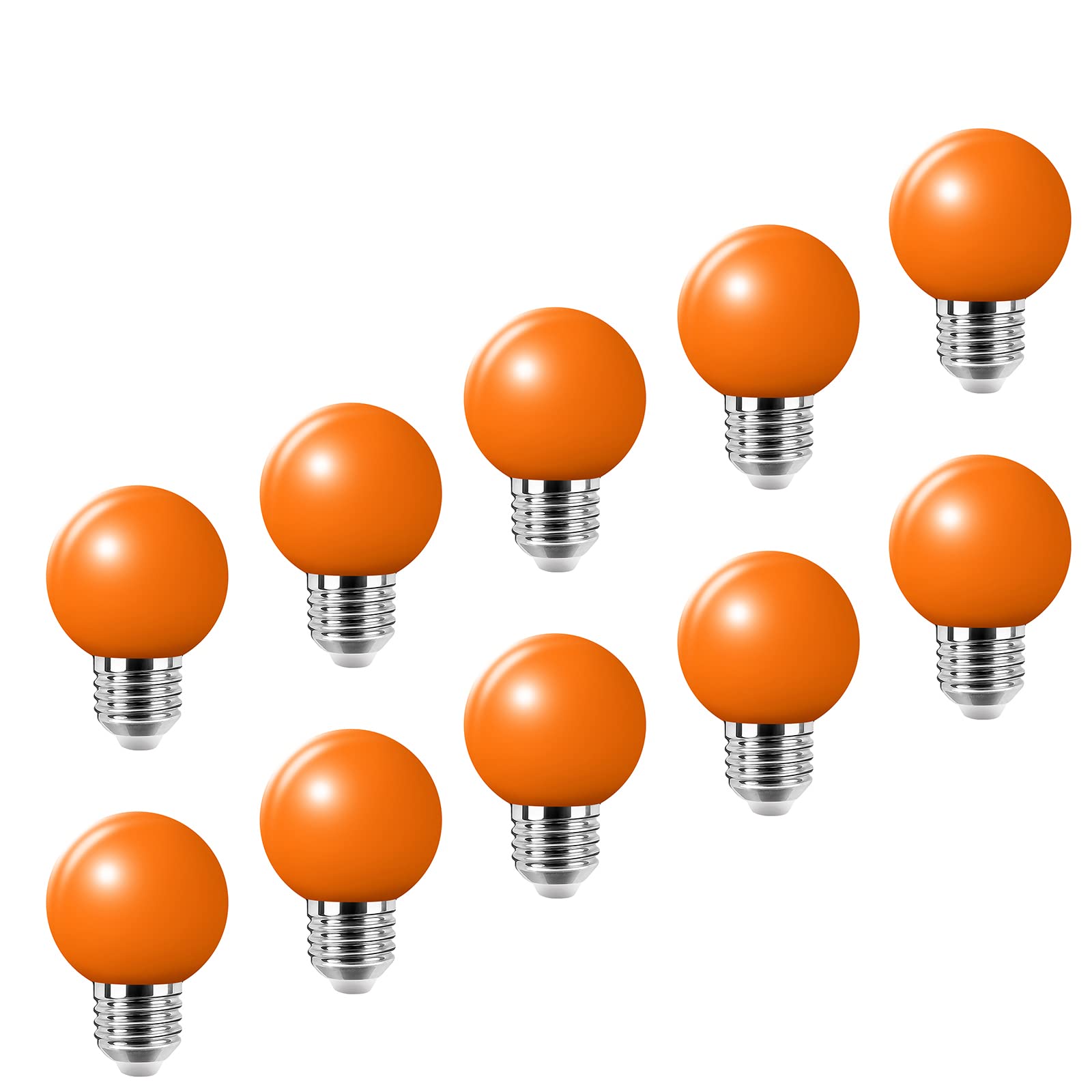 Colored Bulbs LED 2W E27 G45 Lighting Bulb for Party Lighting,Outdoor Patio Party Christmas,LED Coloured GolfBall Bulb - Orange