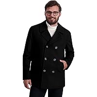Nautica Men's Wool Blend Peacoat – Double-Breasted Winter