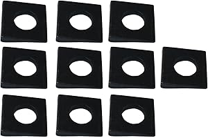 YHXiXi 10PCS 1/2 Inch Black Square Bevelled Washer 1-1/8 x 1-1/8 inch Wedge Washers Metal Shims for Leveling Carbon Steel Gal