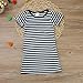 FEITONG Toddler Little Girl Casual Short Sleeve Party Striped Princess Dresses (2-3Years, Black)
