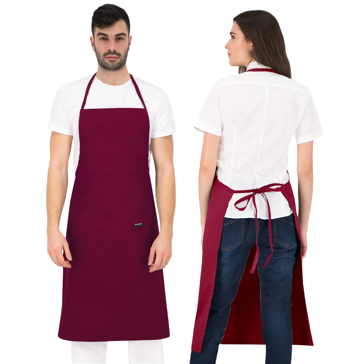 PALLTEX Borago Cooking Apron Men Cooking Apron Women's Apron Men for Cooking Crafts Painting Baking EN ISO 13688, burgundy, One Size