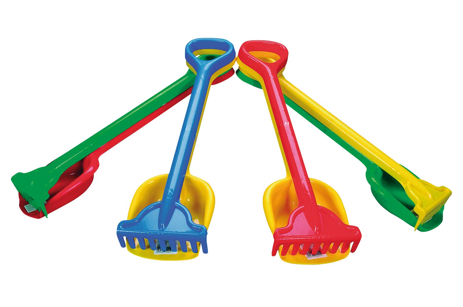 Simba 107124115 Plastic Rake and Spade Set 4 Assorted