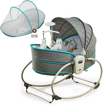 Amazon Feemomベビーラック 1台5役 おひるねロッキング ベッドインベッド ベビーチェア ゆりかご バウンサー 添い寝ベッド 蚊帳付き バイブレーション機能付き 幌調整可能 音楽付き 折り畳み おもちゃ付き 緑 バウンサー ベビー マタニティ 通販