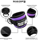 BEAR GRIP Ankle Straps for Cables Purple Single Neoprene D-Ring Adjustable view 2
