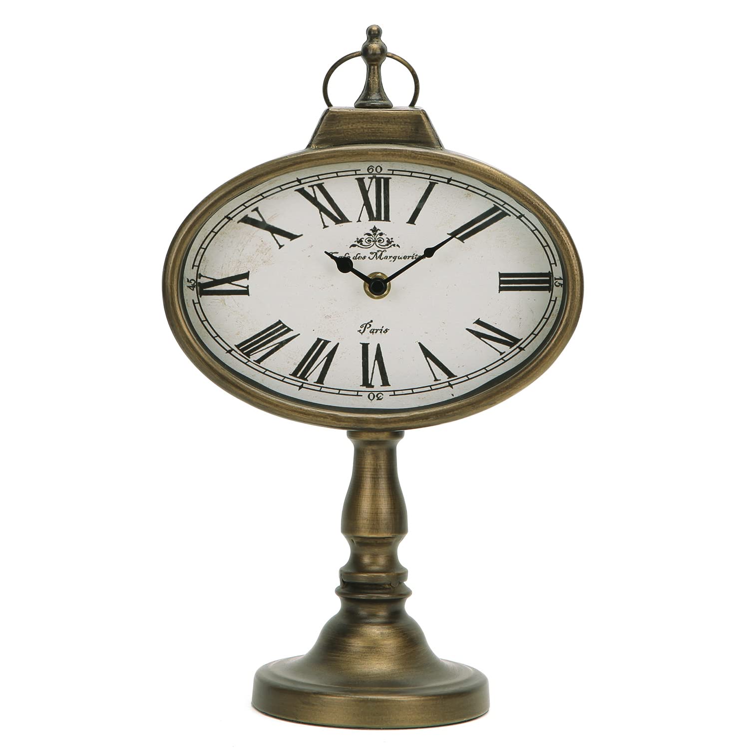 Photo 1 of NIKKY HOME Antique Mantel Clock, Gold Retro Desk Clock Silent-Non-Ticking Battery Operated Decorative Desk Table Clock for Home, Office, Living Room, Bed Room