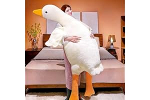 BXEBUI Giant White Goose Plush-75 Inch, Very Huge Body Fat Goose Stuffed Animal, 6 Foot Duck Plush Toys Hugging Pillow Gifts for Everyone (75 in)