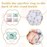 Vicloon 12pcs Silicone Baby Dummy Pacifier Holder Clip Adapter Ring Transparent view 5