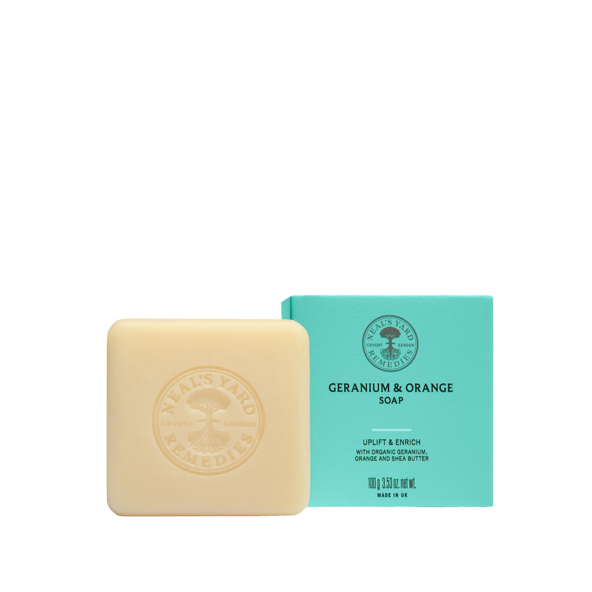 Neal’s Yard Remedies Geranium & Orange Soap, Soap Bar With Essential Oils, Non-Drying, Vegan & Cruelty-Free, 100g