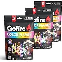 Color Flame Packets - Safe for Indoor & Outdoor Use - 1 Hour Burn for Campfires, Fireplaces, Firepits - No Need to Open Just