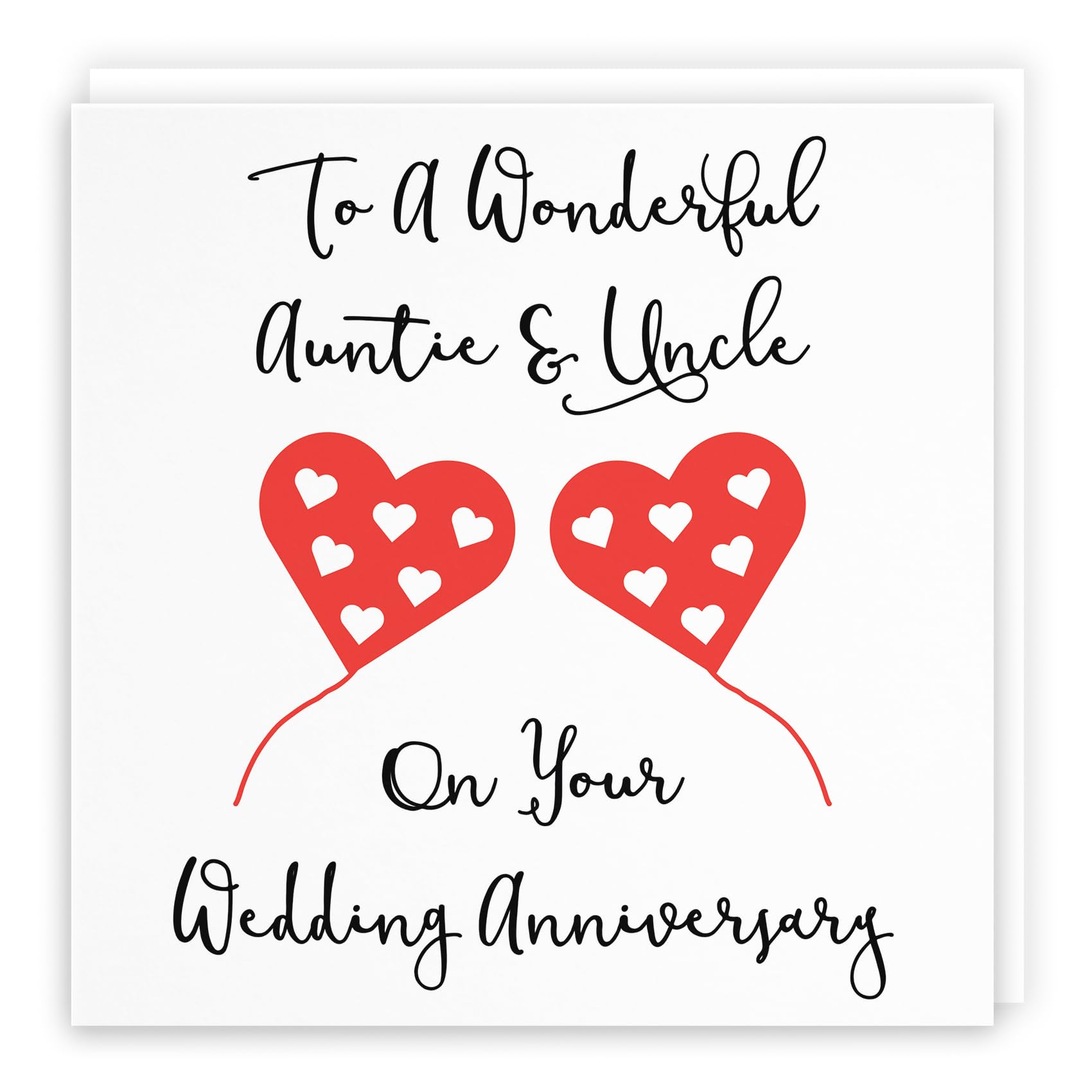 Hunts England - Auntie And Uncle Anniversary Card - To A Wonderful Auntie & Uncle On Your Wedding Anniversary - Love Heart Collection