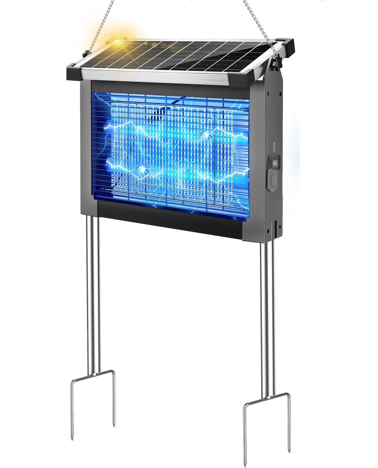 Photo 1 of Solar Bug Zapper Outdoor, PhatroyYee Mosquito Zapper 4500V, Waterproof Portable Fly Zapper, Rechargeable Electric Mosquito Killer, Cordless Fly Insect Mosquitos Trap for Patio Yard Home Camping(Grey)
