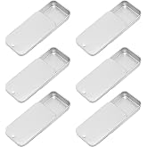 Empty Slide Top Tin Containers for Lip Balm, Crafts, Storage Kit - .25oz, 6 Pack