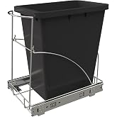 Pull Out Trash Can Under Cabinet &amp; Under Sink, Heavy Duty Slider Organizer | Adjustable Cabinet Garbage Can Rack, Fits 30-40Qt Bins, Requires 13"W x 18"D Cabinet Opening, Chrome Finish, Can Not Included