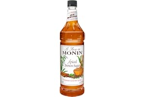 Monin - Spiced Brown Sugar Syrup, Sweet With Hints of Cinnamon, Natural Flavors, Great for Coffee, Desserts, Ciders, and Cocktails, Non-GMO, Gluten-Free (1 Liter)