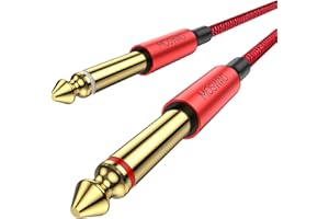 MOSWAG 3.28FT/1M 1/4 Inch Straight Instrument Cable, 6.35mm to 6.35mm Stereo Audio Professional Guitar Cable, Compatible with