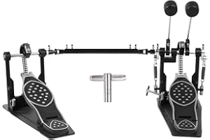 ADEVAR Double Bass Drum Pedal Double Kick Drum Pedal Direct Drive Bass Pedal Heavy-duty Foot Kick Pedal Double Chain Pedals for Drums Adjustable Drum Accessories