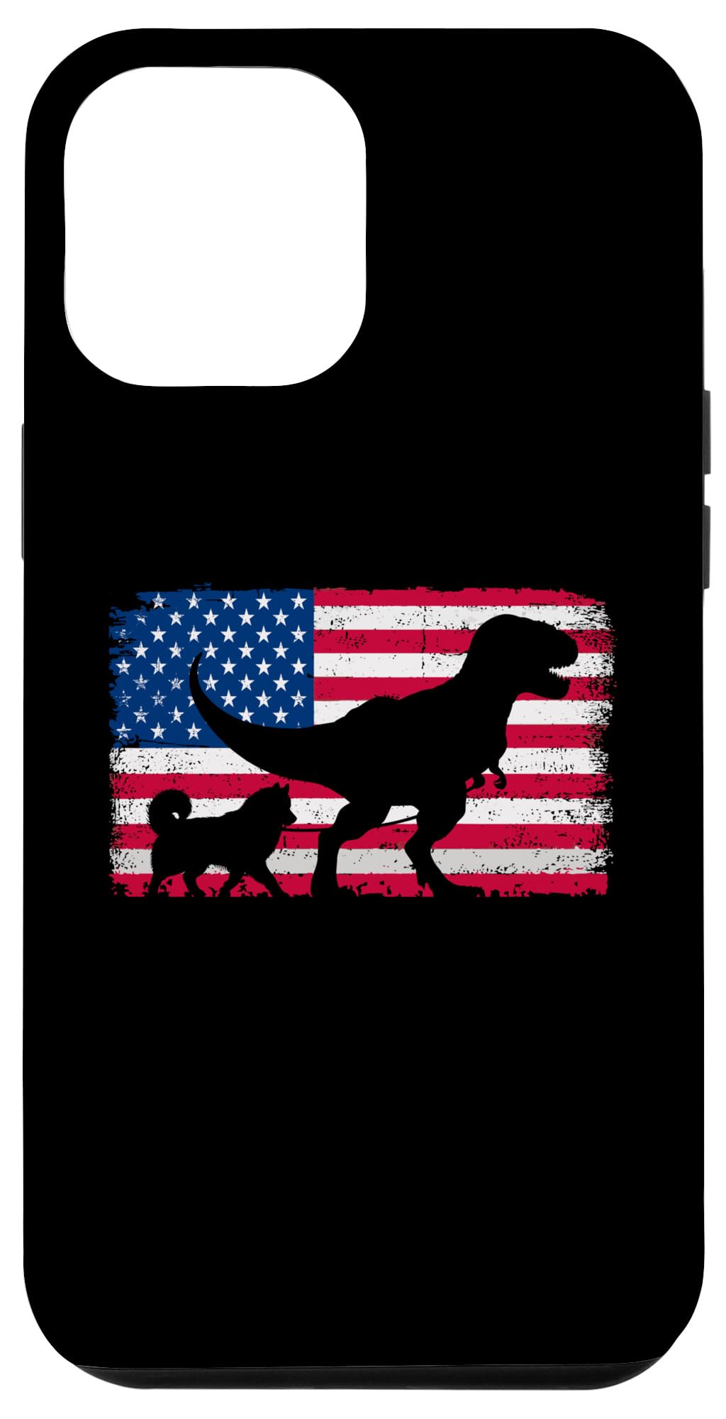 iPhone 14 Plus Retro Siberian Husky 4th of July US American Flag Patriotic Case