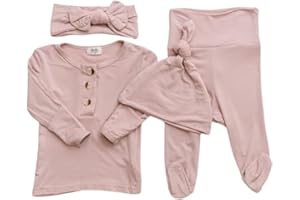 STROLLER SOCIETY Coming Home Outfit and Hat Set for newborn boy and newborn girl, soft and stretchy gender neutral baby clothes, layette