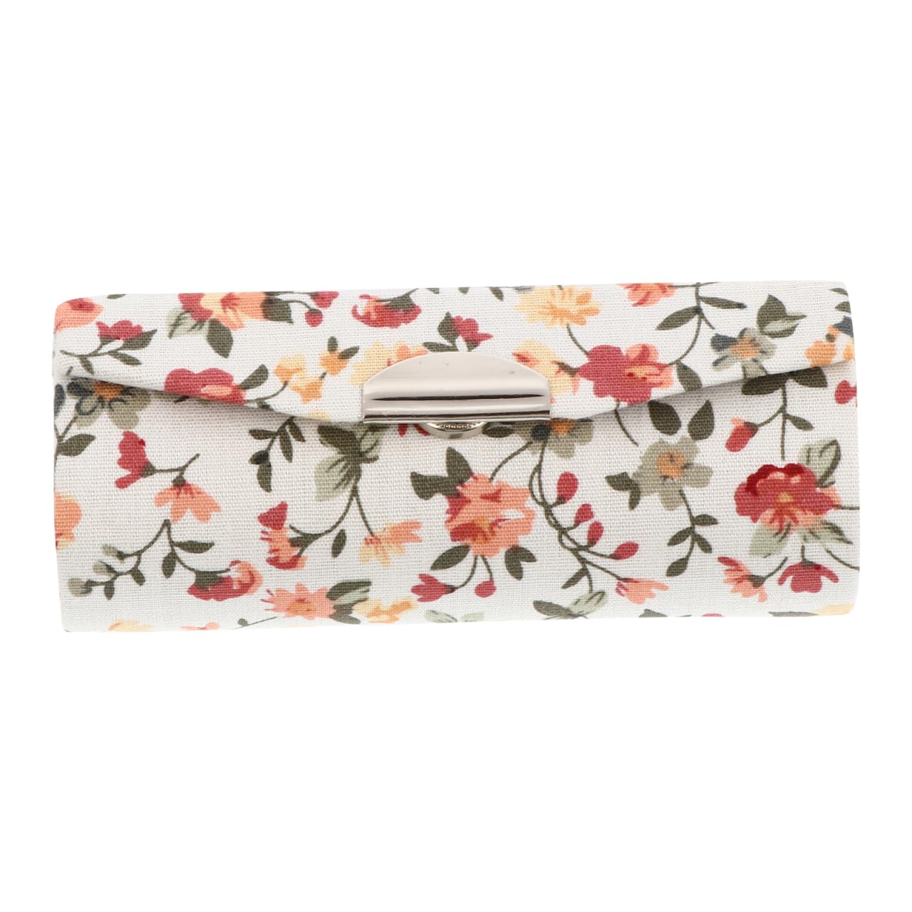 FRCOLOR Lipstick Case with Mirror for Handbag Elegant Brocade Cloth Compact Organizer Portable Makeup Storage Box for Women