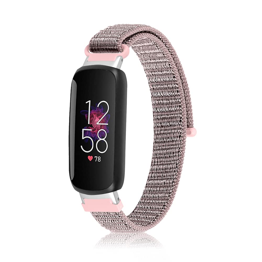 Niboow Strap Compatible with Fitbit Inspire 3, Men Women Children Nylon Soft Lightweight Breathable Watch Bands Compatible with Fitbit Inspire 3 - Pink