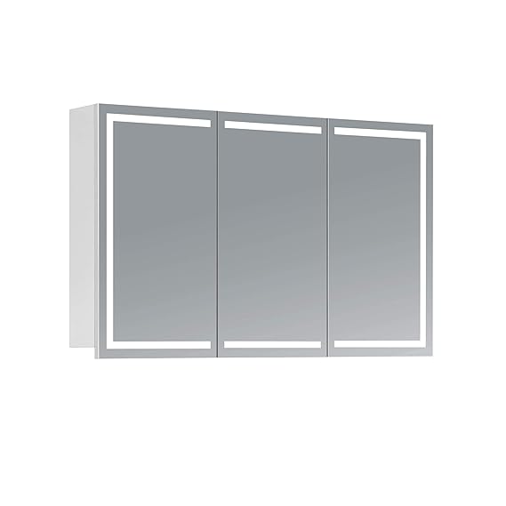 HAPA Design Spiegelschrank Milano weiß mit LED Beleuchtung in Lichtfarbe 4000K, VDE Steckdose, Softclose Funktion und verstel