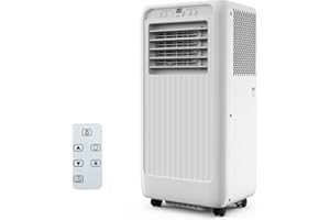 GARVEE 8000 BTU Portable Air Conditioners, 3 in-1 Quiet Portable AC Unit with Efficient Cooling, Remote Control, LED Touch Screen, 24Hrs Timer for Bedroom, Dorms, Office, Indoor Rooms, White