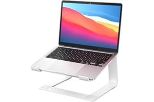 GleYo Laptop Stand for Desk Detachable Aluminum Computer Riser Portable Metal Notebook Printer Stand Holder Compatible with MacBook Air, Pro, Dell, HP, Lenovo and All 10-16" Laptops, Silver