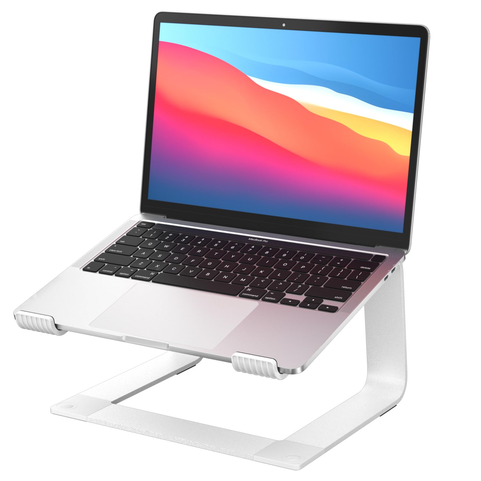 Photo 1 of GleYo Laptop Stand for Desk Detachable Aluminum Computer Riser Portable Metal Notebook Holder Compatible with MacBook Air, Pro, Dell, HP, Lenovo and All 10-16" Laptops, Silver