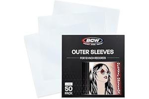 BCW 12-Inch Record Sleeves – 4 Mil Blue-Tinted (50 ct) | Archival Anti-Static Vinyl Record Outer Sleeves | Protects 12" LP Ja