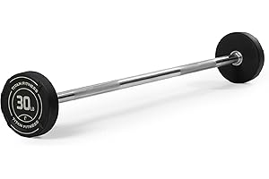 Titan Fitness Rubber Curl Fixed Barbells, Pre-Loaded Weight Bar for Strength Training & Weightlifting