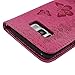 YOKIRIN Galaxy S8 Wallet Case, Luxury 3D Handmade Crystal Rhinestone Case Embossed Double Bling Butterfly PU Leather with Wrist Strap Stand Credit Card ID Holders Skin for Samsung Galaxy S8, Rose