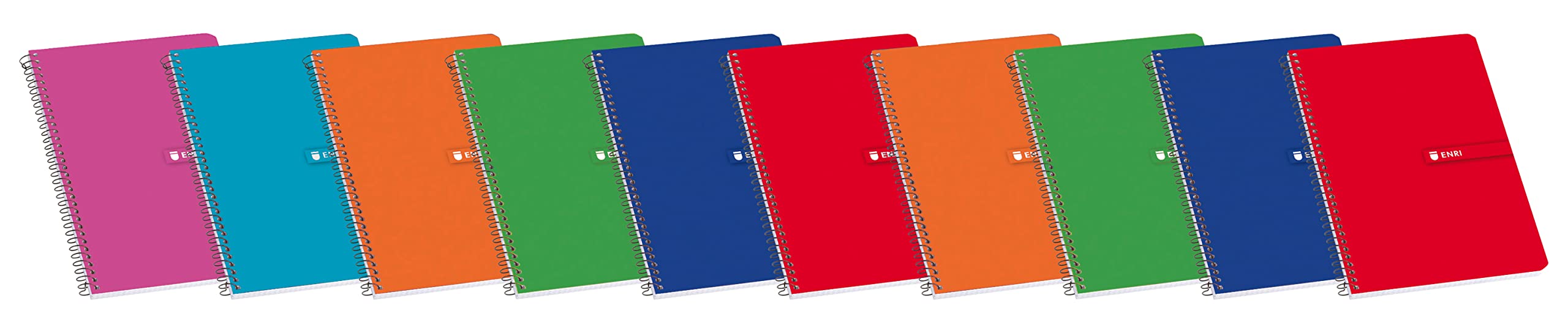 Enri 100430104 – Notebook A5 Ruled, 80 Sheets, Pack 10 Notebooks, Colors Random