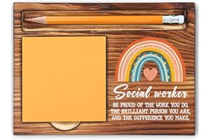 MFOMFO Thank You Appreciation Gifts for Social Worker, Inspirational Quote Gifts for Volunteers Project Managers, Promotion Gifts Going Away Gifts for Social Worker Self-Stick Note Pad Holders-LBB10