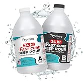 Promise Epoxy Fast Cure Deep Pour Resin 1 Gallon - Crystal Clear and UV Resistant, 24-Hour Demold Time, No VOCs, Self-Leveling - for River Tables, Coasters, Charcuterie Board