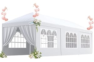 Quictent 10x30 Heavy Duty Party Tent Outdoor Canopy Tent for Parties with 6 Removable Church Window Sidewalls