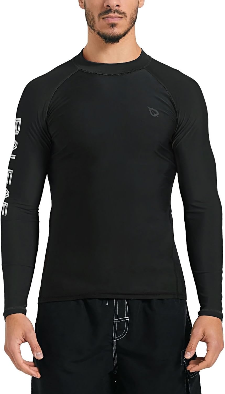 BALEAF Mens Basic Long Sleeve Rashguard UV Sun Protection Athletic Swim