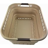 SAMMART 42L (11 Gallons) Collapsible Plastic Laundry Basket - Foldable Pop Up Storage Container/Organizer - Portable Washing Tub - Space Saving Hamper/Basket [BPA Free] (Apricot/Brown)