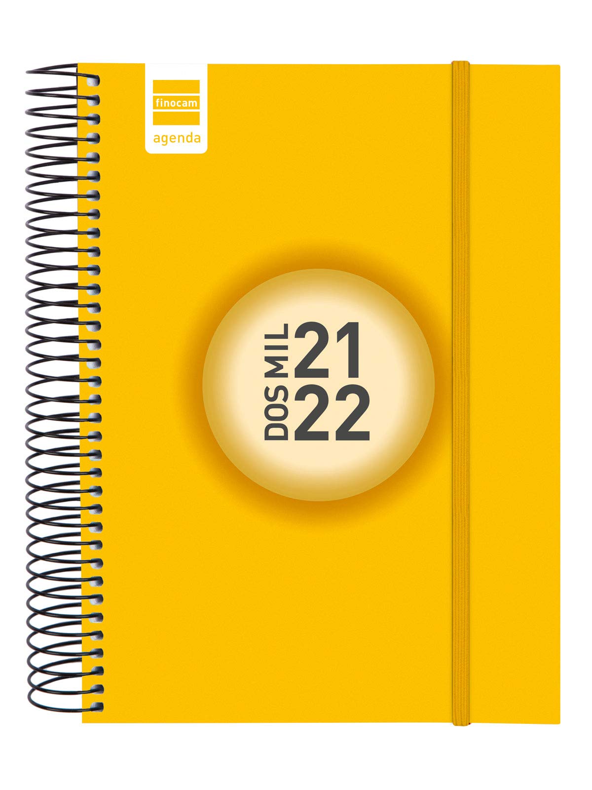 Finocam 2021 2022 1 Day Page Diary September 2021, August 2022 12 Months E10, 155 x 212 Espir Spanish Yellow