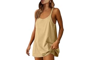 Prinbara Women 2025 Summer Mini Romper Dress Tennis Athletic Shorts Sundress Built in Shapewear Casual Workout Trendy Outfits