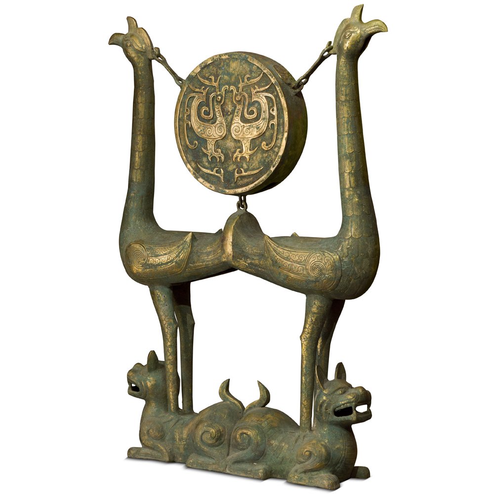 Hand Cast Shang Dynasty Bronze Bird Sculpture Kitchen & Dining