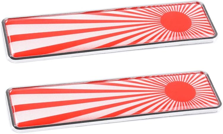 Amazon Futwod エンブレム プレートステッカー 3d アルミ製 ステッカー 日本 国旗 旭日旗 フラッグ 防水 金属ステッカー カーステッカー かっこいい おしゃれ 金属 メタル デカール シール ラベル バッジ 車用 バイク オートバイ 自転車 スーツケース 汎用 装飾 飾り 2