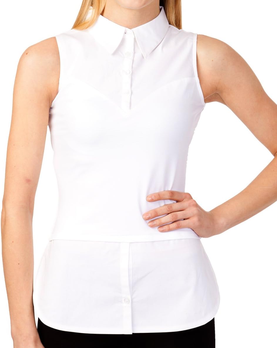 SkinnyShirt Women's Collar + Tails 2X White