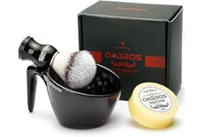Anbbas Faux Badger Bristles Shaving Brush with Food-Grade Melamine POP Mug for Lathering and 3.5oz Shaving Soap Refill for Men Wet Shave,Women Girls Hair Removal