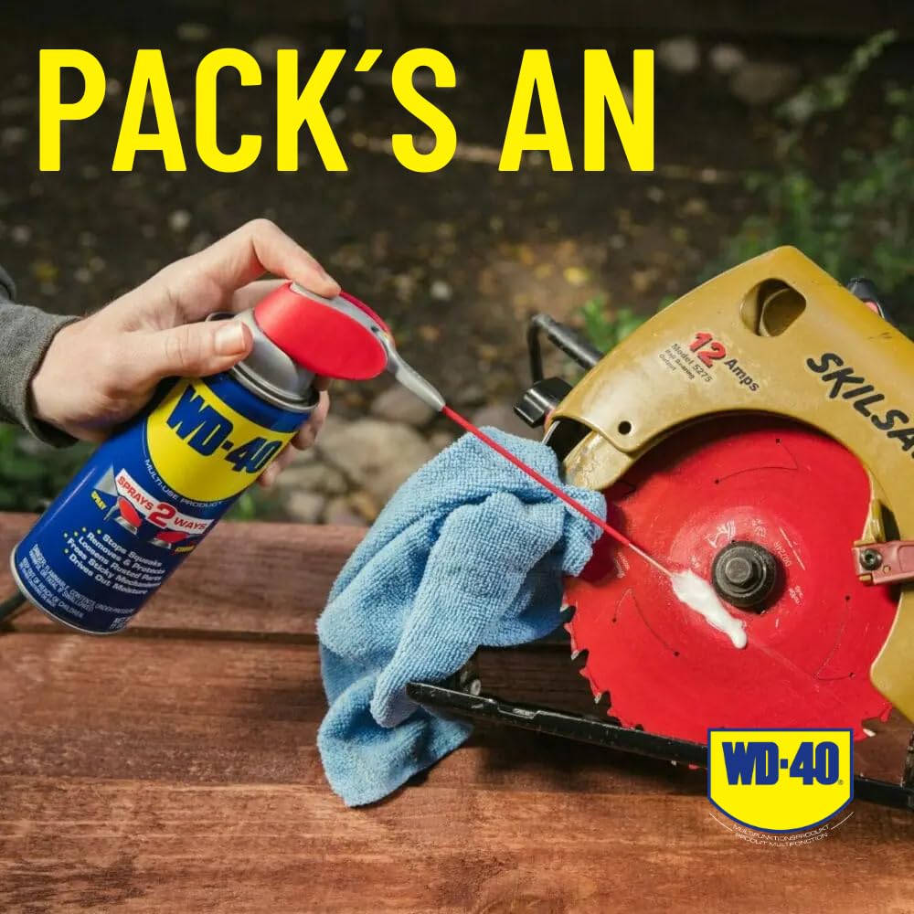 WD-40 Multifunktionsprodukt Smart Straw 330ml – Präzise Anwendung mit klappbarem Sprührohr, löst festsitzende Mechaniken & Rost, beseitigt Quietschen, verdrängt Feuchtigkeit, schützt & reinigt 7