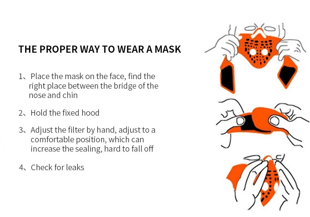 Dust Respirator Mask, Activated Carbon Dustproof Masks with 2 Filter Cotton Sheet and Valves for Breathing, Anti Pollen Allergy and PM2.5 for Cycling, Hiking, Training and House Cleaning