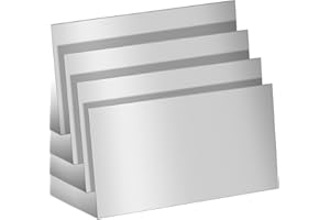 Yaocom 4 Pcs 16 Gauge Mild Metal Steel Sheet Plate Weldable Carbon Cold Panels Square Rolled for Outside Industrial DIY Projects Weld Accessories, Easy Formability Smooth Surface (16 x 12 Inch)