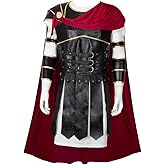 COSMAKER Ancient Roman General Costume Colosseum Gladiator Tunic Spartan Warrior Armor Leather Suit